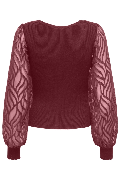 Only bordeaux dames trui | Achteraanzicht