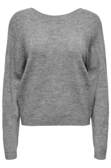Only Trui ONLMANIFESTA LS REVERSIBLE KNT NOOS 15329229 Light Grey Mela/Black lace