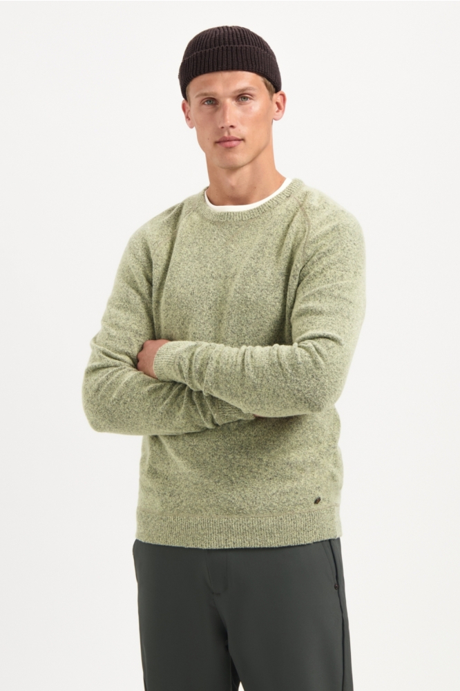 NO-EXCESS groene heren trui | Model vooraanzicht