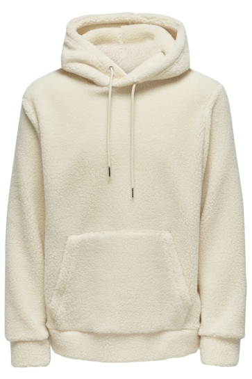Only & Sons Trui ONSREMY REG TEDDY HOODIE SWEAT 22020732 ANTIQUE WHITE
