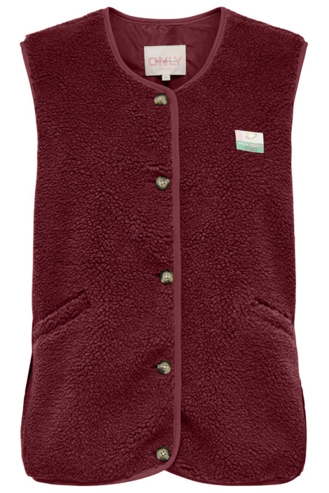 Only bordeaux dames gilet | Vooraanzicht