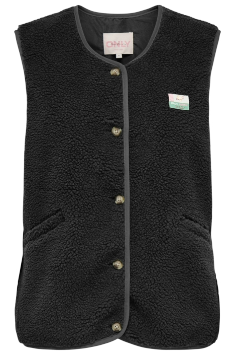Only zwarte dames gilet | Vooraanzicht