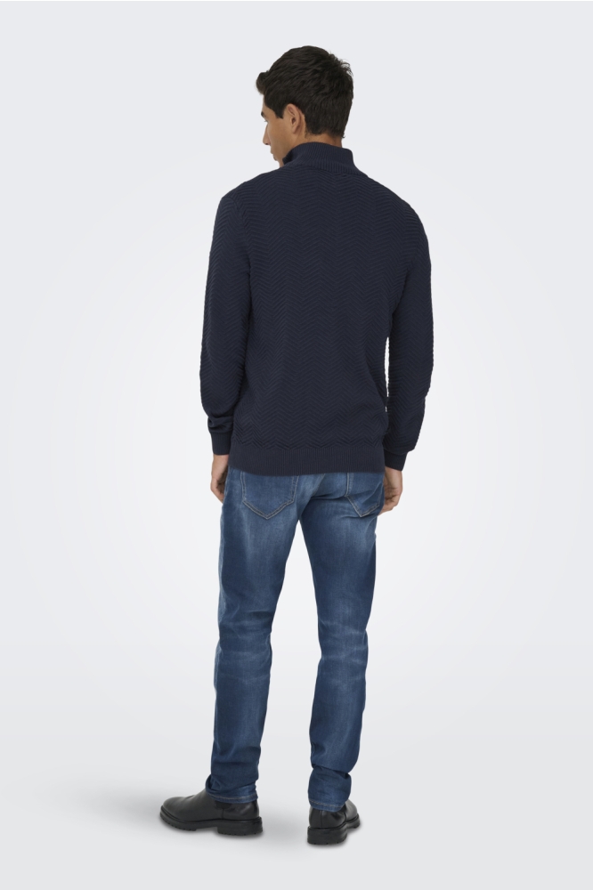 Only & Sons blauwe heren trui | Model