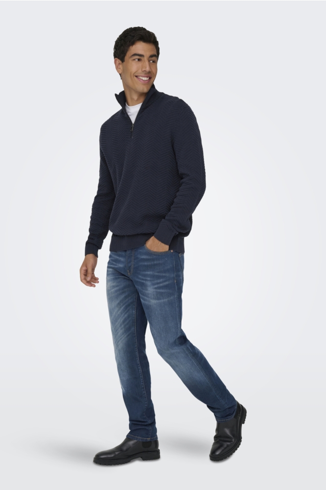 Only & Sons blauwe heren trui | Model