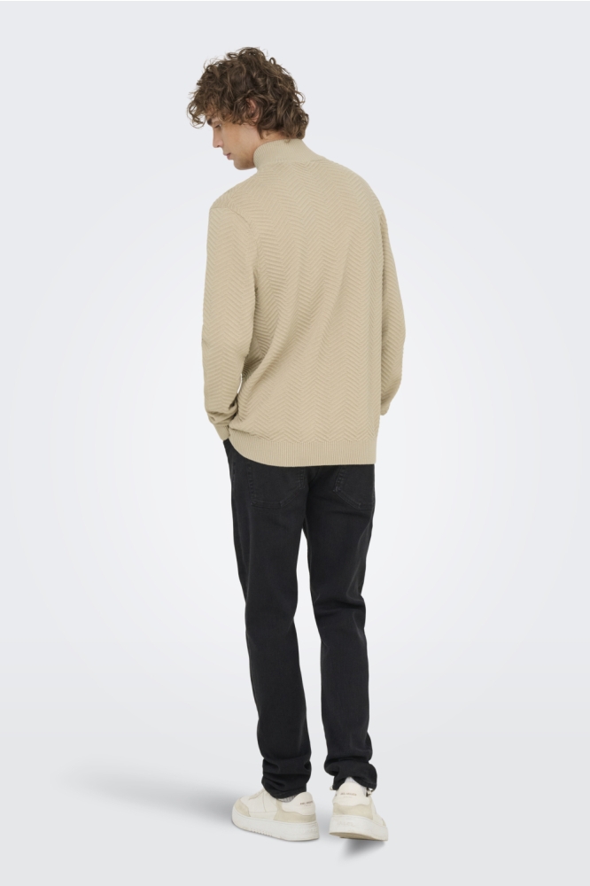 Only & Sons beige heren trui | Model