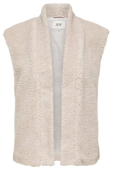 Jacqueline de Yong ecru dames gilet | Vooraanzicht