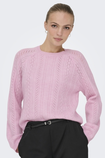 Jacqueline de Yong JDYAPRIL LIFE L/S O-NECK PULLOVER K 15363299 Fragrant Lilac/MELANGE
