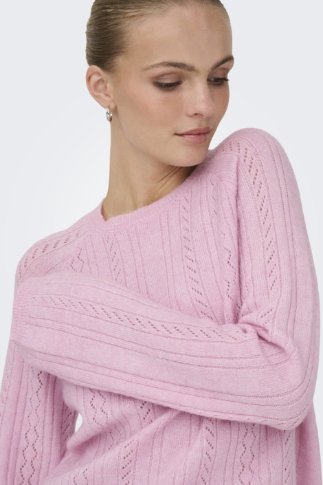 Jacqueline de Yong roze dames trui | Close up