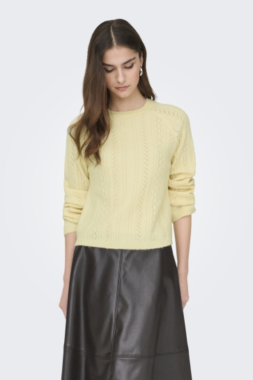 Jacqueline de Yong Trui JDYAPRIL LIFE L/S O-NECK PULLOVER K 15363299 Pastel Yellow/MELANGE