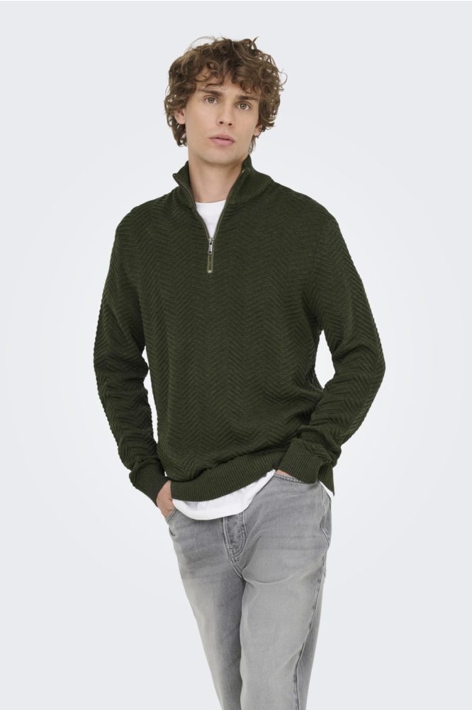 Only & Sons groene heren trui | Model