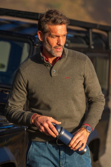 NZA Trui HALF ZIP SWEATER 25HN475 1764 ARMY GREY MELANGE