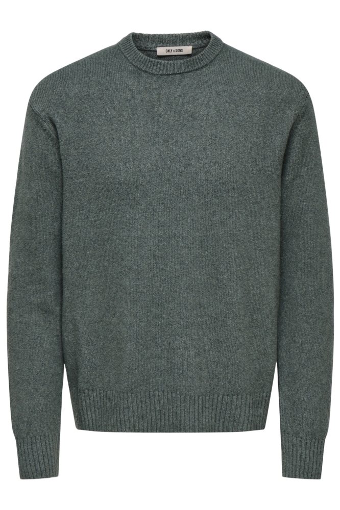 Only & Sons groene heren trui | Vooraanzicht