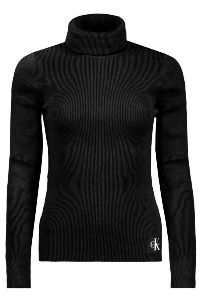 Calvin Klein zwarte dames t-shirt | Model vooraanzicht