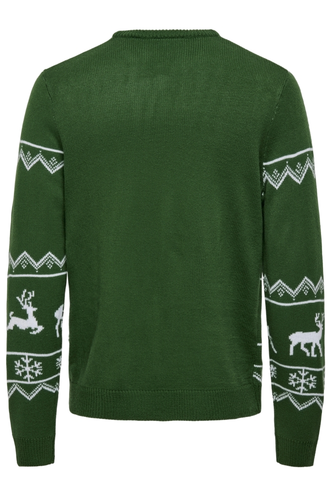 Only & Sons groene heren trui | Achteraanzicht