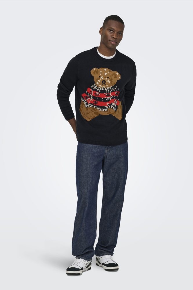 Only & Sons blauwe heren trui | Model