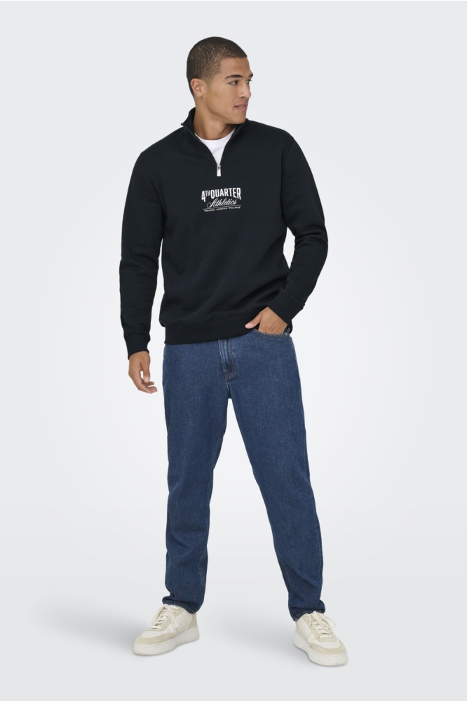 Only & Sons zwarte heren sweater | Model