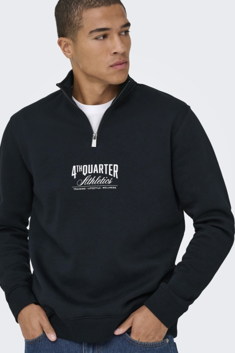 Only & Sons zwarte heren sweater | Close up
