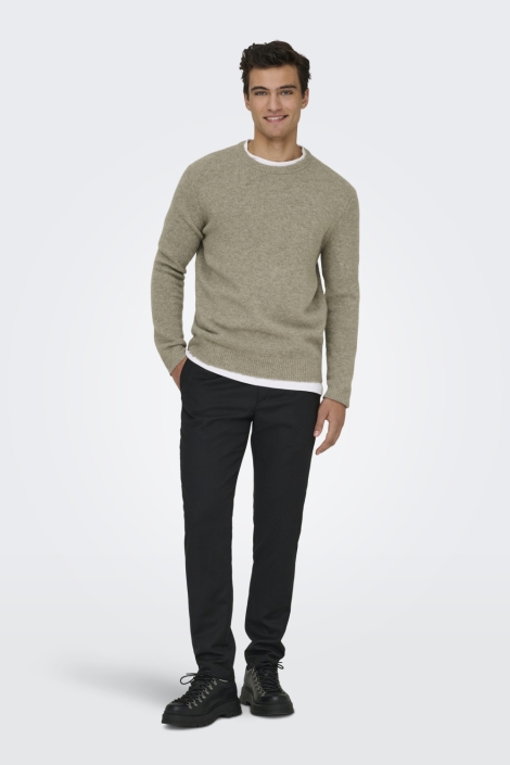 Only & Sons taupe heren trui | Model
