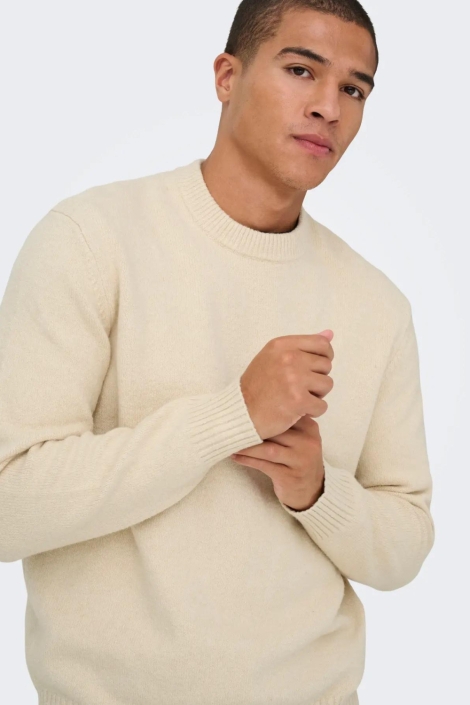 Only & Sons ecru heren trui | Model