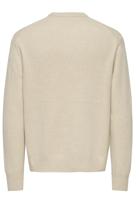 Only & Sons ecru heren trui | Achteraanzicht
