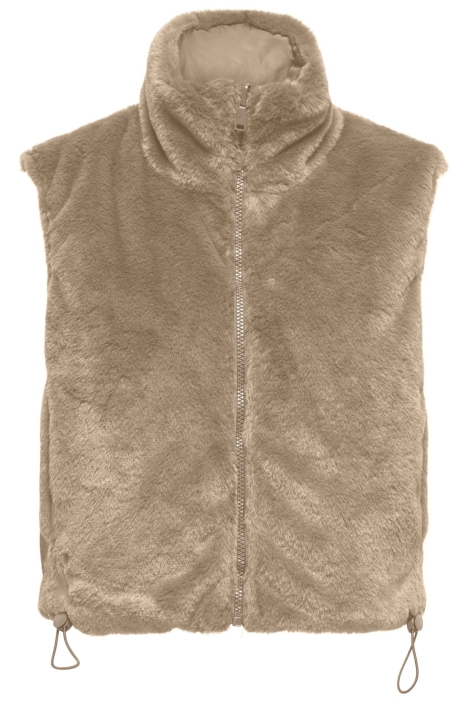 Only taupe dames gilet | Vooraanzicht
