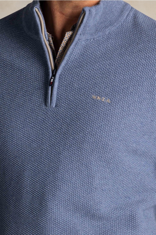 NZA blauwe heren trui | Close up