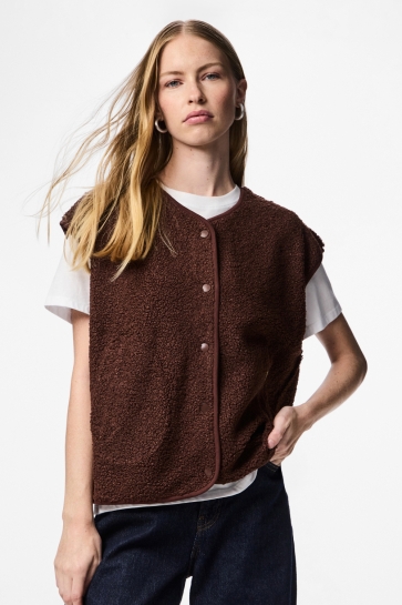 Pieces PCKATTY TEDDY VEST BC 17162344 CHICORY COFFEE