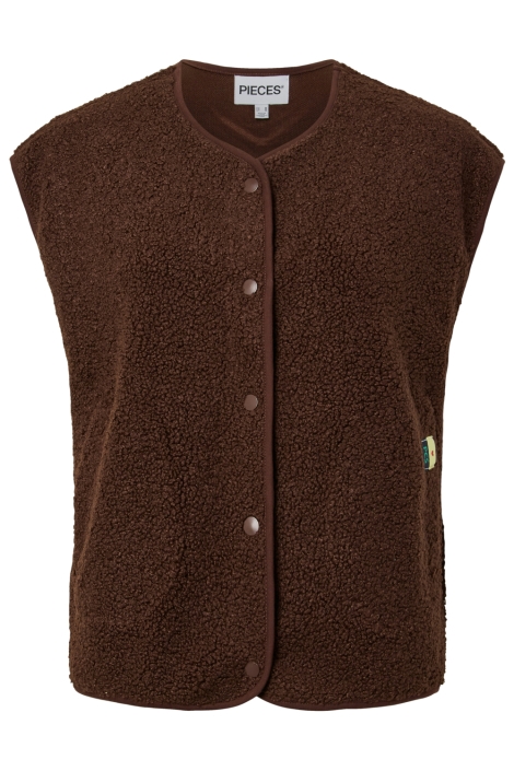 Pieces bruine dames gilet | Vooraanzicht