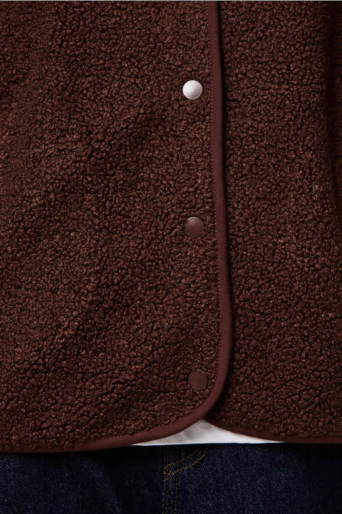 Pieces bruine dames gilet | Kleurstaal