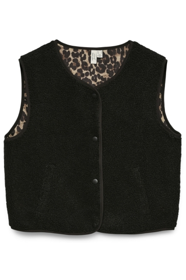 Vero Moda Vest VMILLY SL GILET JRS BTQ FR 10344060 BLACK/IRISH CREA
