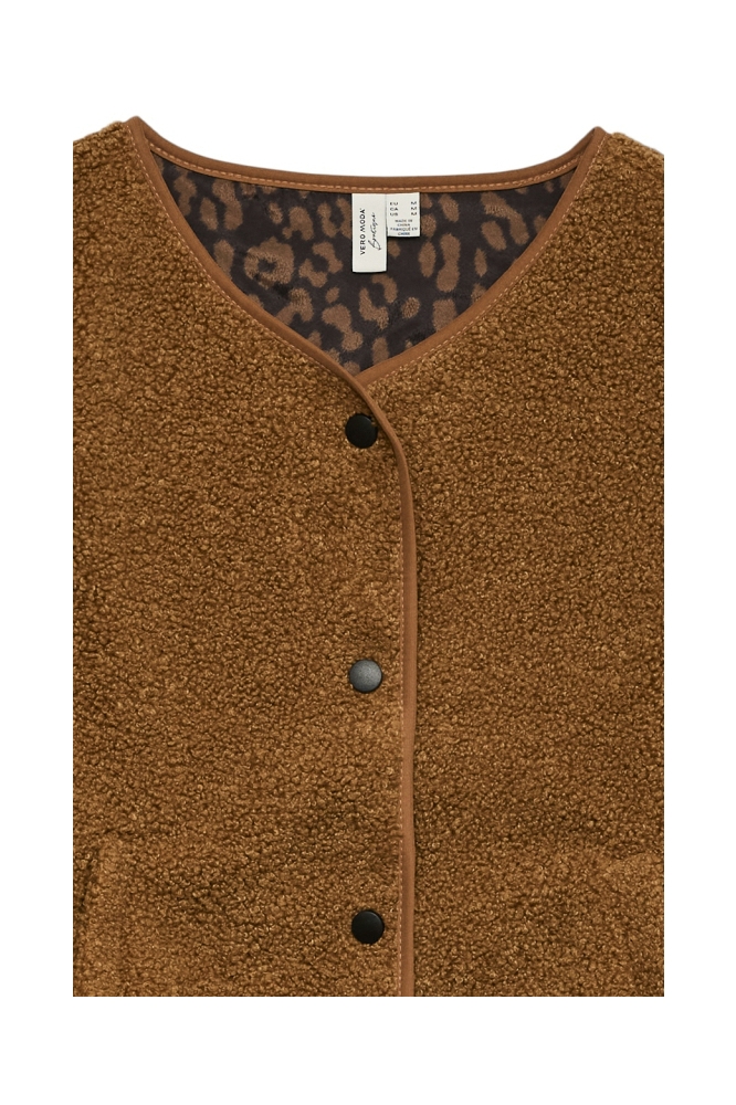 Vero Moda camel dames gilet | Close up