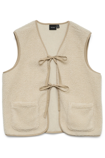 Vero Moda Vest VMCLEO SHORT WAISTCOAT GA BOO 10338242 OATMEAL