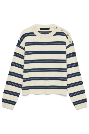 Vero Moda Trui VMGOLD STRIPE LS O-NECK PULLOVER 10337908 