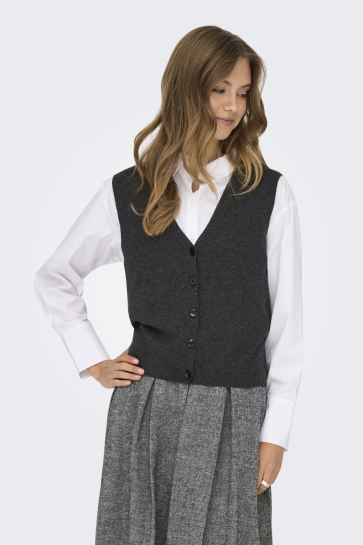 Only Vest ONLBILLIE SL VEST CC KNT 15351107 DARK GREY MELANGE