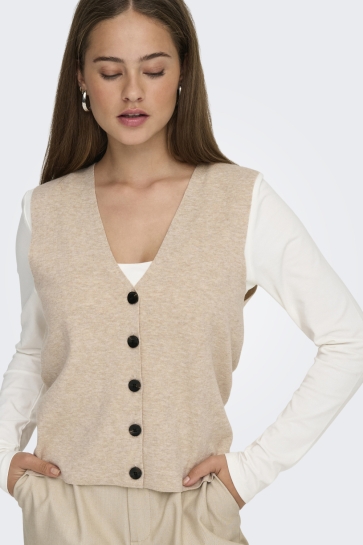 Only Vest ONLBILLIE SL VEST CC KNT 15351107 PUMICE STONE/MELANGE