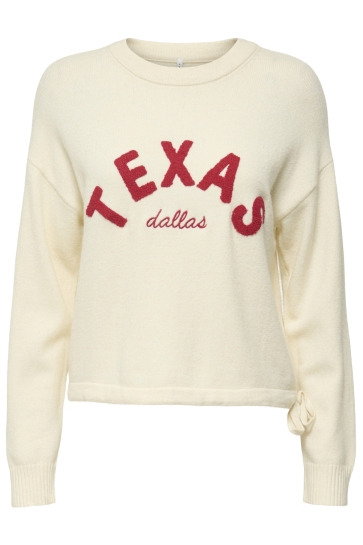Only ONLKATIA LS TEXT O-NECK CC KNT 15350684 WHITECAP GRAY/TEDDY EMBR