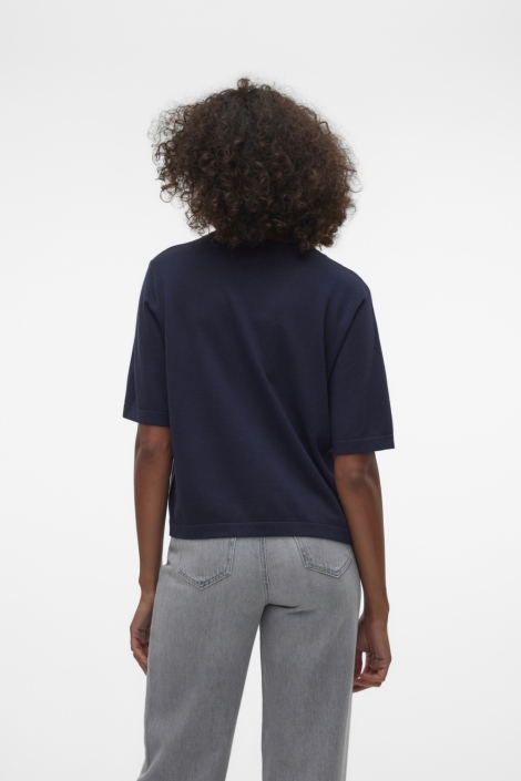 Vero Moda blauwe dames trui | Model achteraanzicht