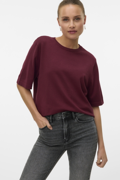 Vero Moda bordeaux dames trui | Model vooraanzicht