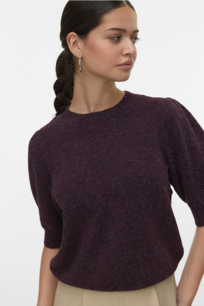 Vero Moda bordeaux dames trui | Model vooraanzicht