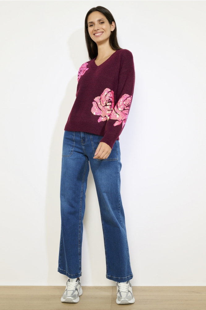 LolaLiza bordeaux dames trui | Model