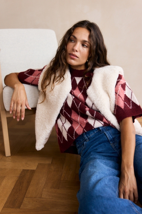 LolaLiza bordeaux dames trui | Model