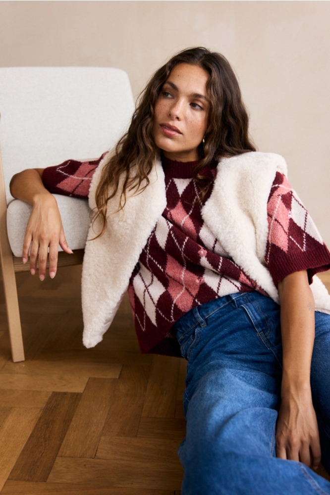 LolaLiza bordeaux dames trui | Model