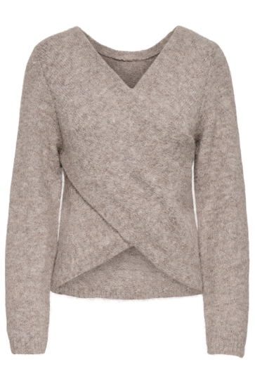 Only Trui ONLZAGGIE LIFE LS V-NECK REVERSIB E 15376349 Humus/Melange