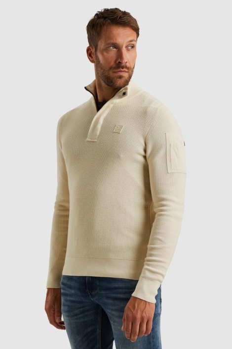 PME legend beige heren trui | Model zijaanzicht