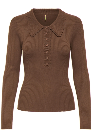 Jacqueline de Yong Trui JDYADA L/S COLLAR PULLOVER KNT 15356186 CHERRY MAHOGANY