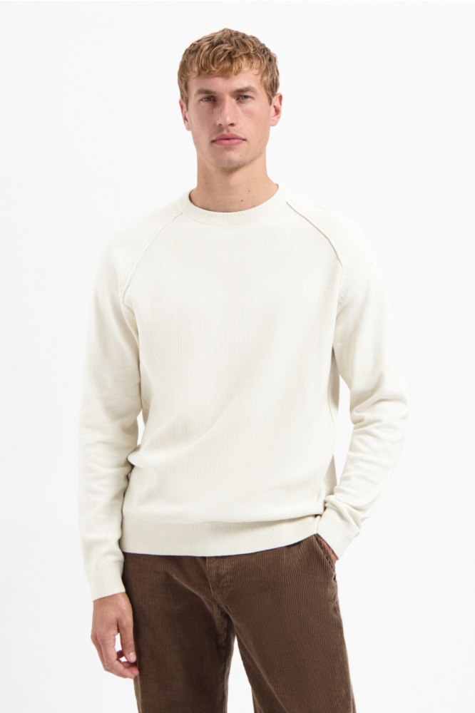 NO-EXCESS beige heren trui | Model vooraanzicht