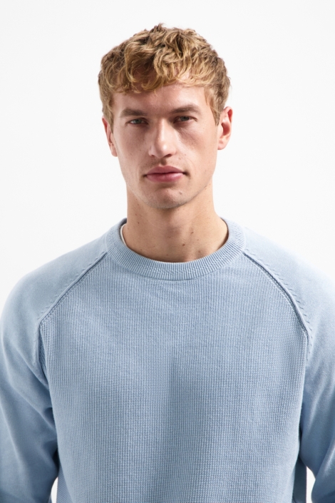 NO-EXCESS blauwe heren trui | Close up