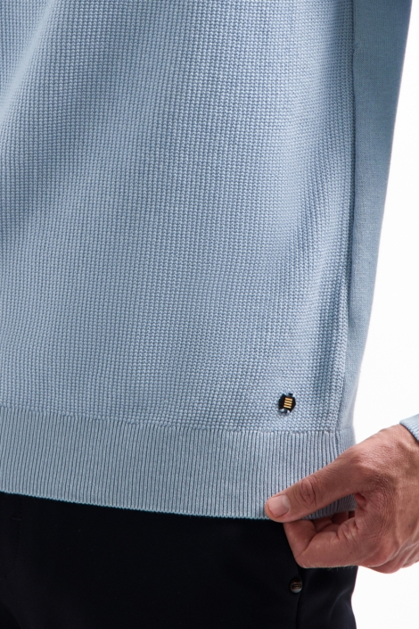 NO-EXCESS blauwe heren trui | Close up