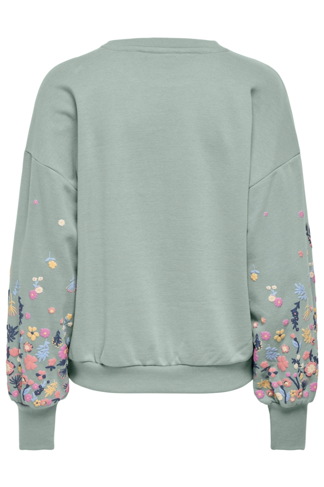 Only groene dames sweater | Achteraanzicht