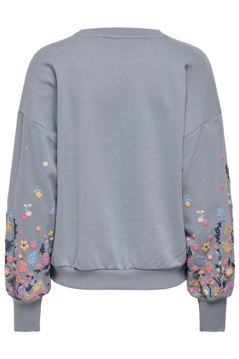 Only blauwe dames sweater | Achteraanzicht